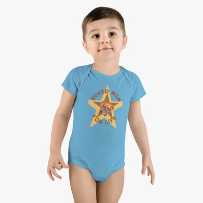 Pawsitively Perfect: Boxer Dog Mom for Life Bodysuit! Baby Short Sleeve Onesie®