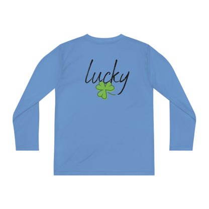 Lucky Youth Long Sleeve Competitor Tee. A top performer for any active youngster, PosiCharge technology, lightweight, breathable fabric and moisture-wicking capabilities