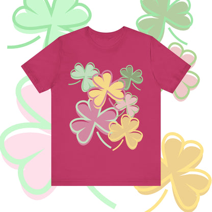 St Patrick's Day Clover Pattern T Shirt. Rock it Big and Bold