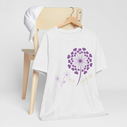 Dandelion Love, Heart, Spring Short Sleeve Tee