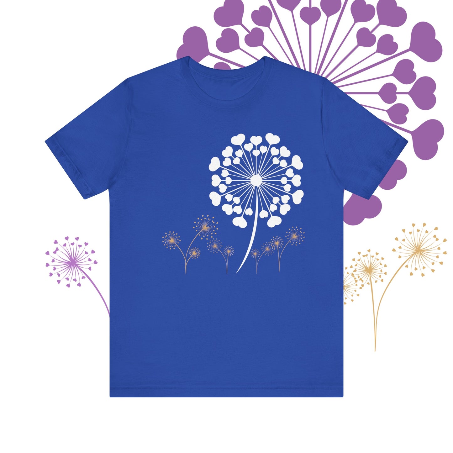 Dandelion Love, Heart, Spring Short Sleeve Tee