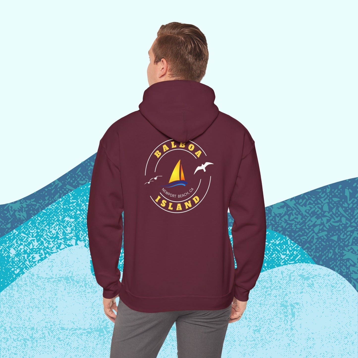 Balboa Island, Newport Beach, Hooded Sweatshirt, Women, Men