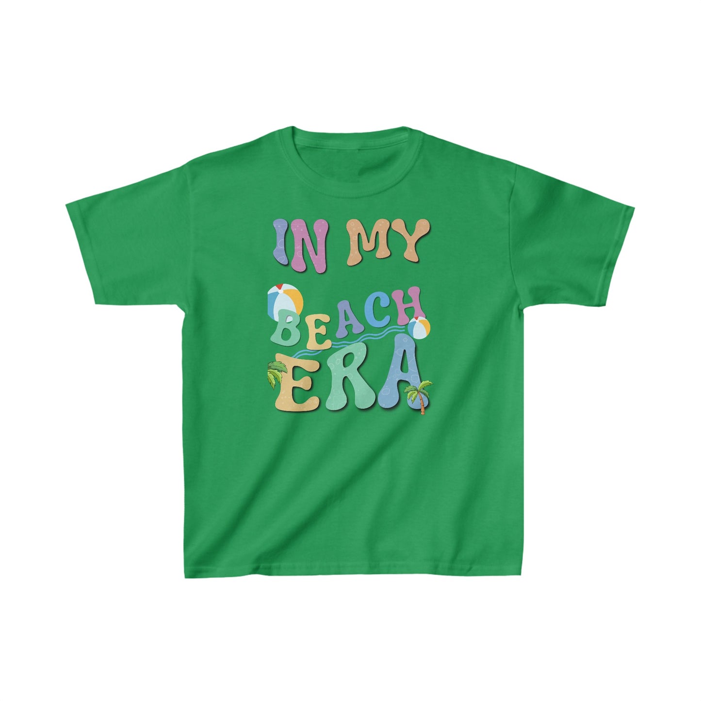 Youth Beach Era T-shirts - It’s time to make a splash in fashion as bright as the summer sun! Kids Heavy Cotton™ Tee