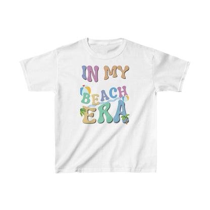 Youth Beach Era T-shirts - It’s time to make a splash in fashion as bright as the summer sun! Kids Heavy Cotton™ Tee