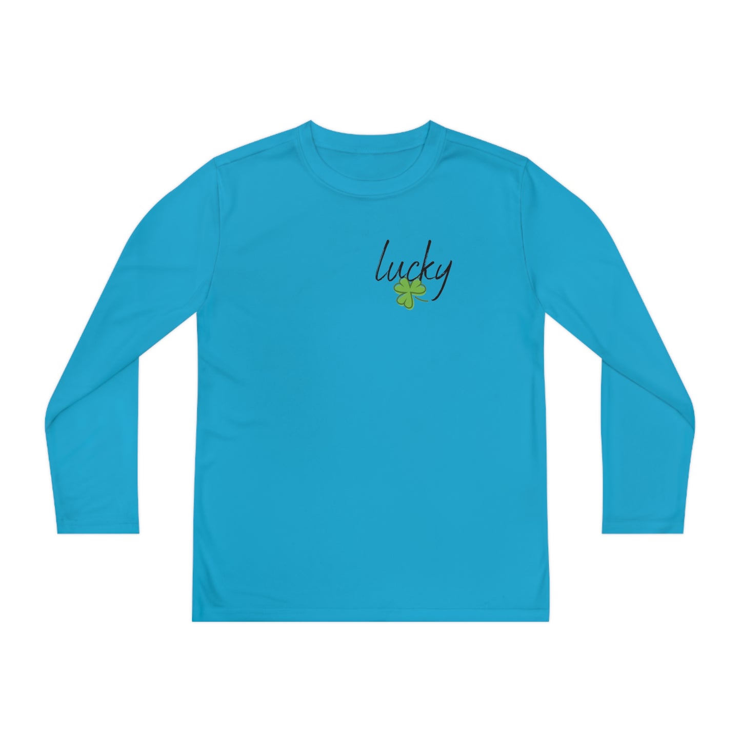 Lucky Youth Long Sleeve Competitor Tee. A top performer for any active youngster, PosiCharge technology, lightweight, breathable fabric and moisture-wicking capabilities