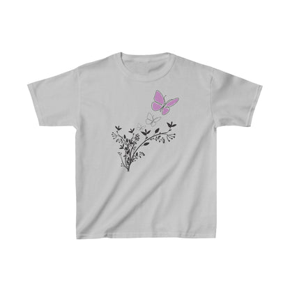 Youth Purple Butterfly, T-Shirt. Kids Heavy Cotton™ Tee