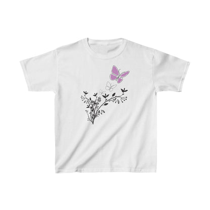 Youth Purple Butterfly, T-Shirt. Kids Heavy Cotton™ Tee