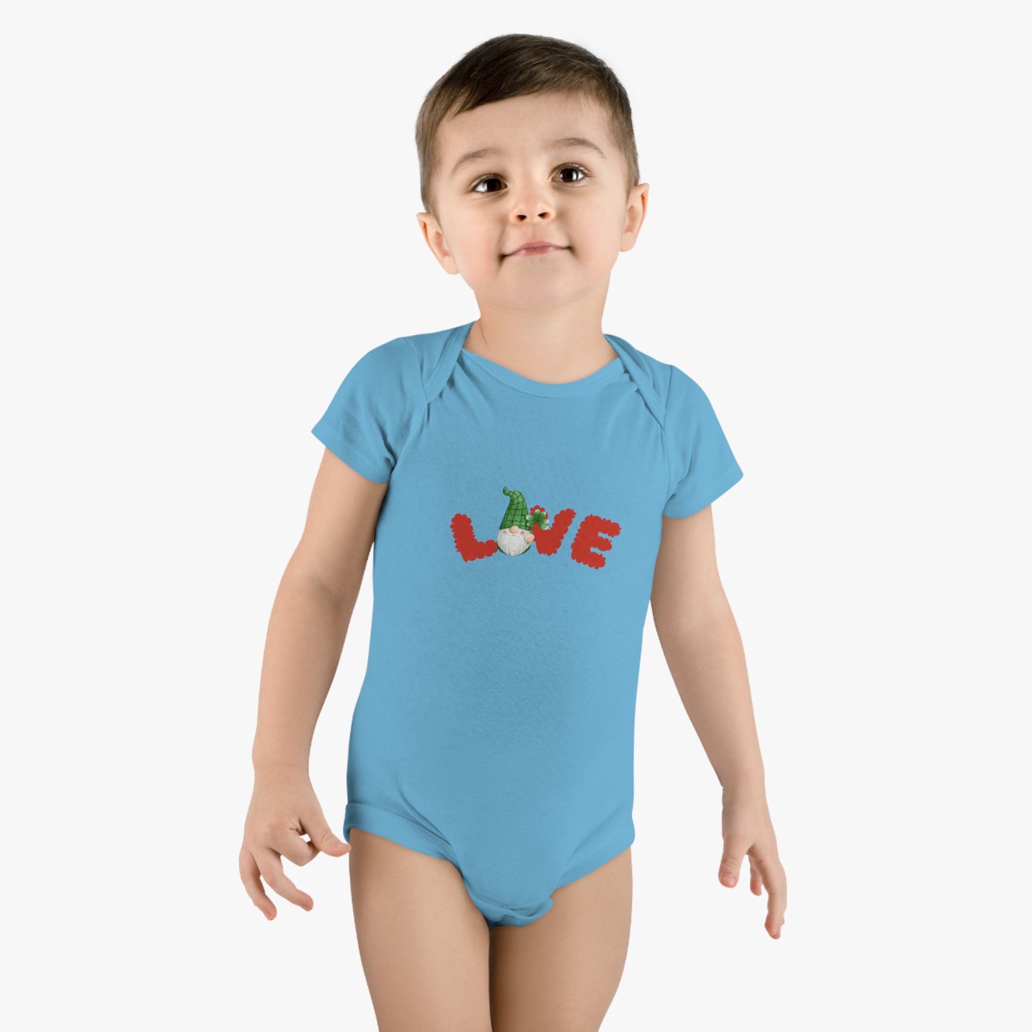 Gnome Sweet Gnome Baby Bodysuit: Love in Every Stitch! Love Gnome Baby Bodysuit. Baby Short Sleeve Onesie®