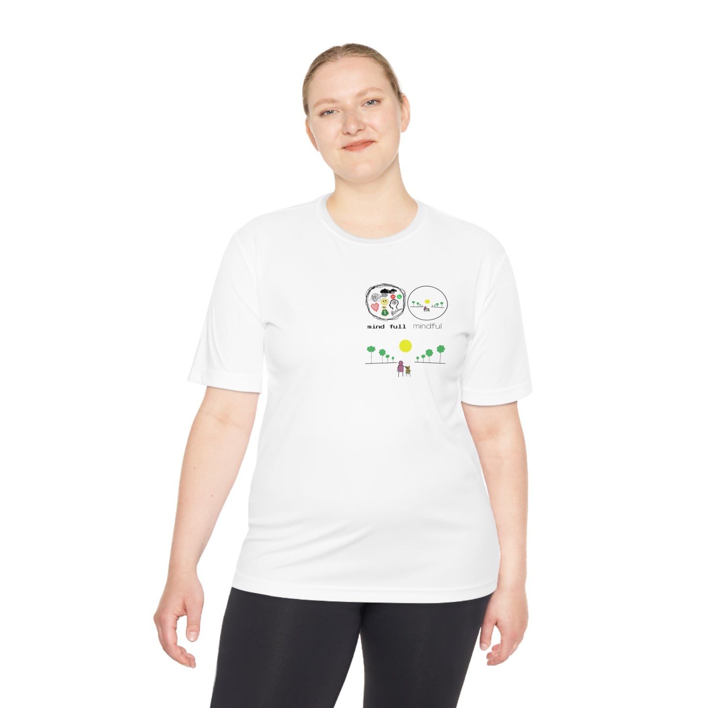 Athletic Moisture-Wicking Mindfulness T-Shirt – the perfect blend of performance and peace. This innovative t-shirt is designed for those who seek to stay active while embracing mindfulness.