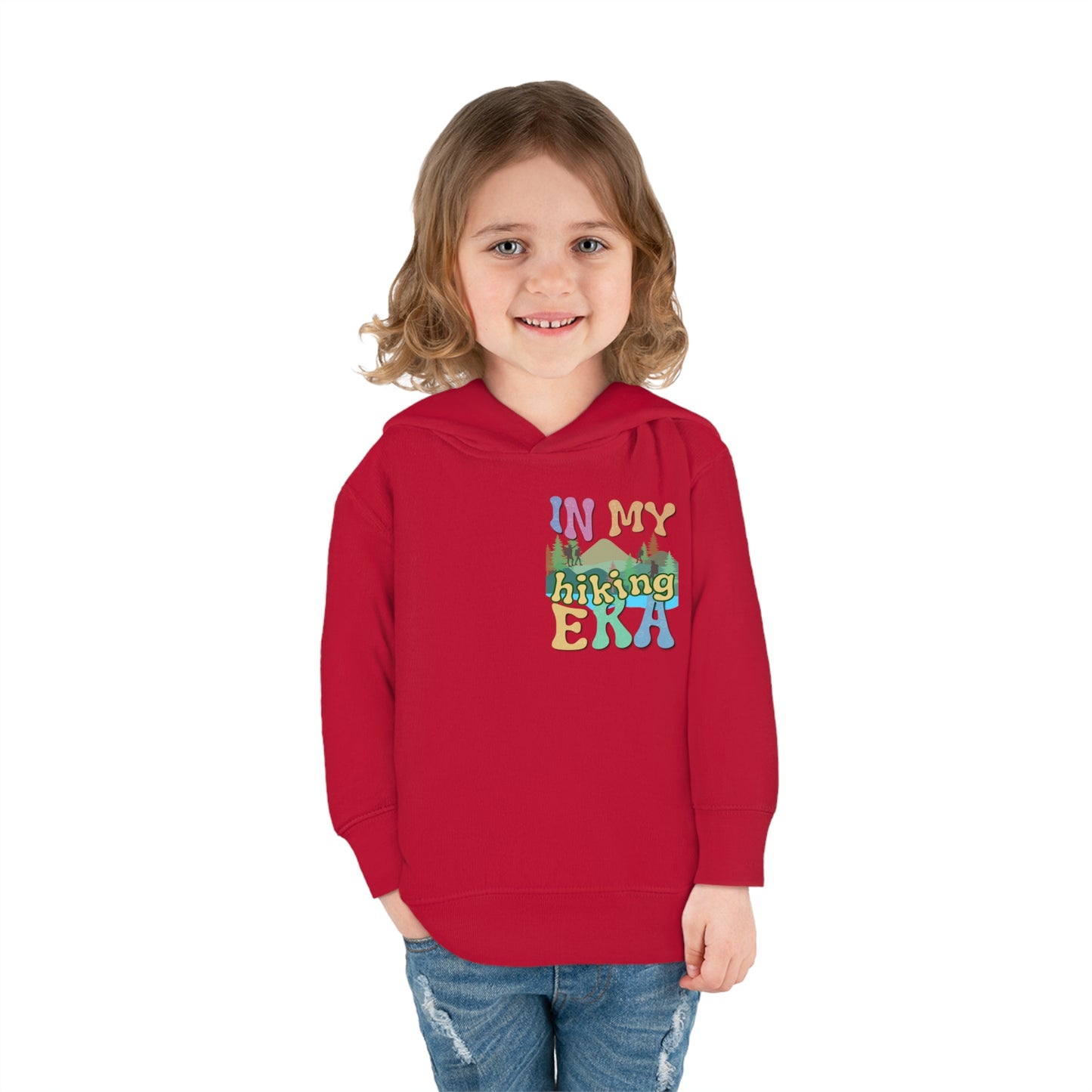 Toddler, In My Hiking Era Pullover Fleece Hoodie, designed for the little trailblazers who are just beginning to explore the world