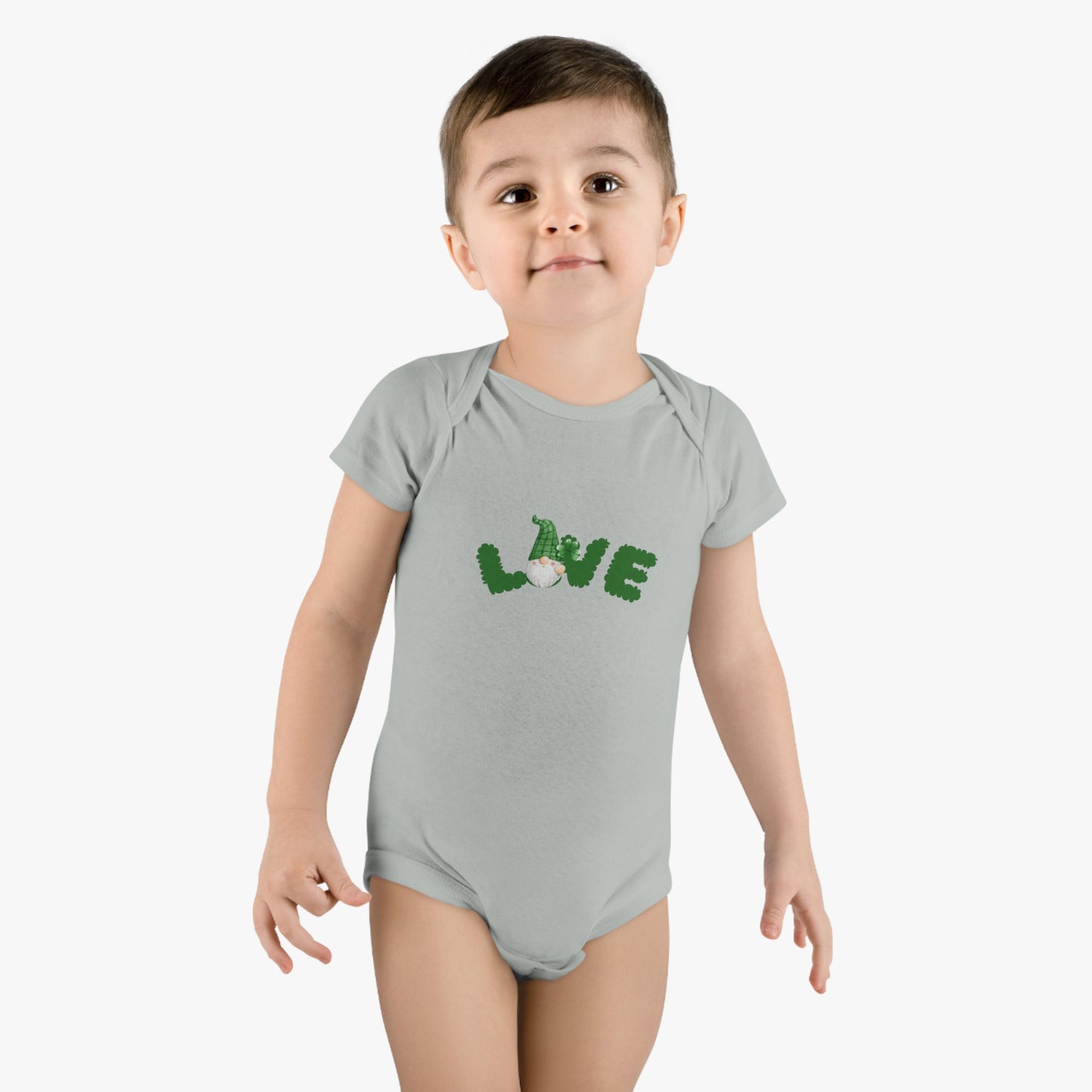 Gnome Sweet Gnome Baby Bodysuit: Love in Every Stitch! Love Gnome Baby Bodysuit. Baby Short Sleeve Onesie®