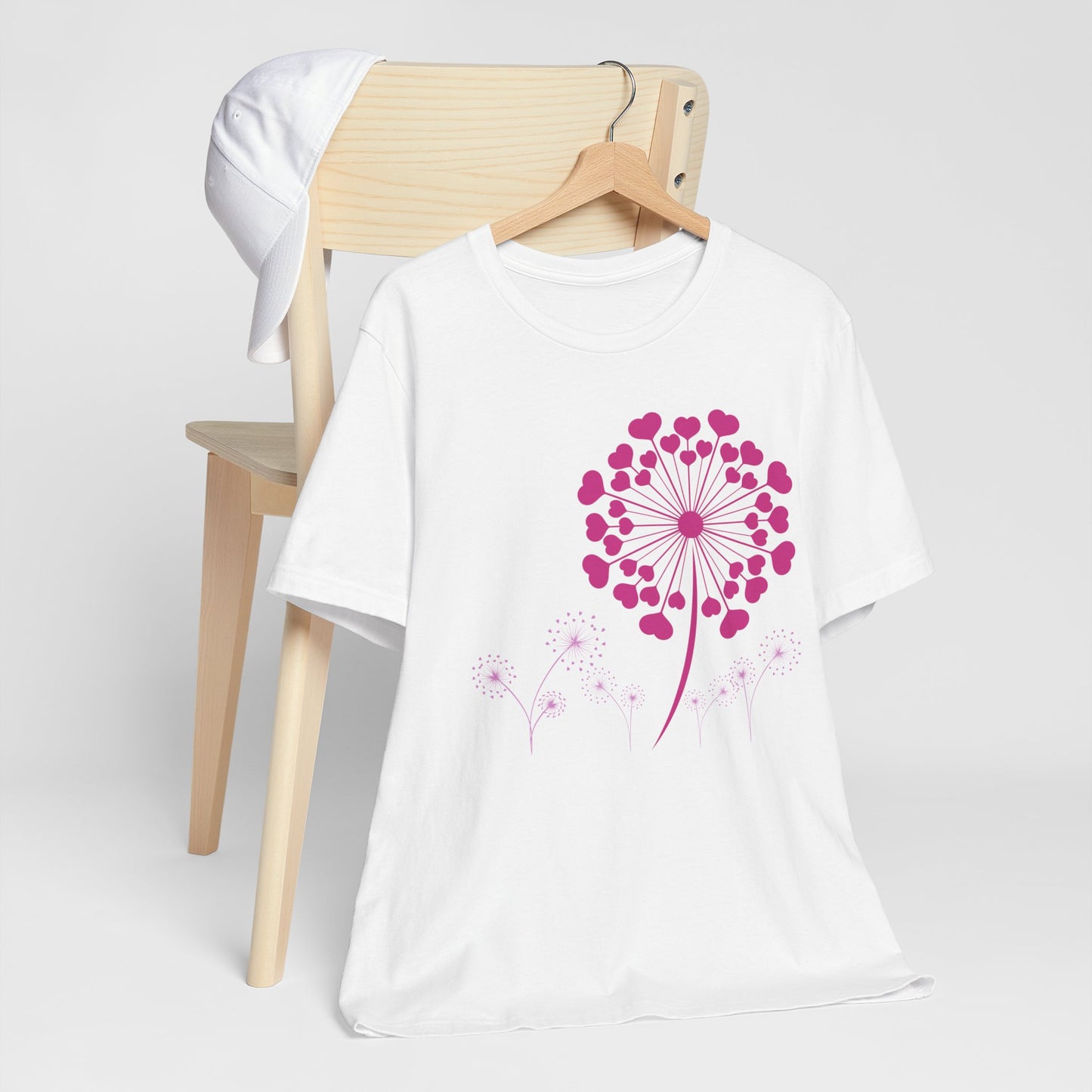 Dandelion Love, Heart, Spring Short Sleeve Tee