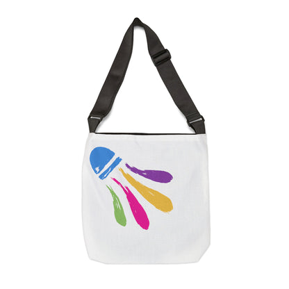 Badminton Shuttle Tote Bag, 2 Cute Sizes. Zippered pocket, phone pocket +, adjustable strap