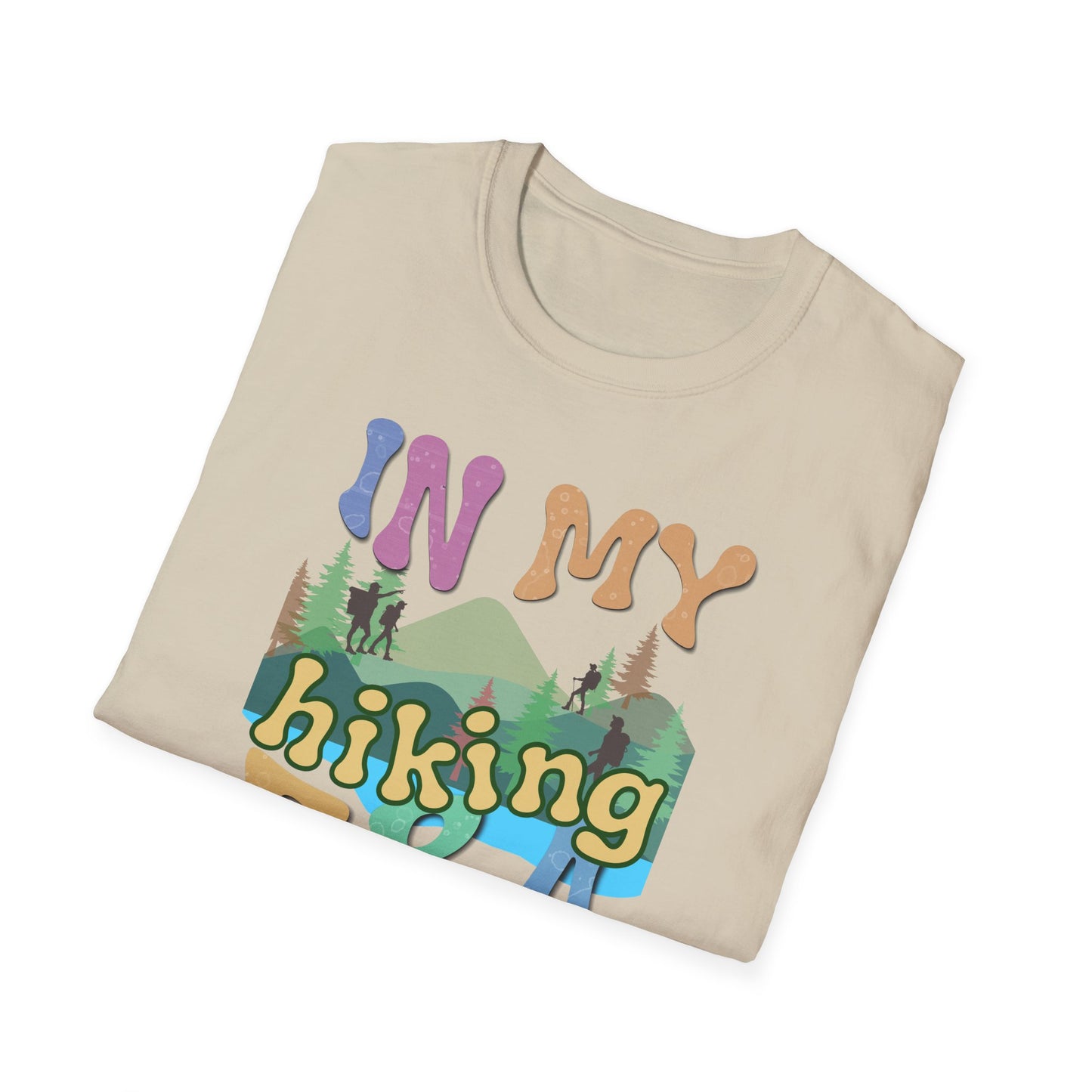 16 ‘In My Hiking Era’ T-shirts! Embrace the trails and celebrate your love for hiking. Unisex Softstyle T-Shirt