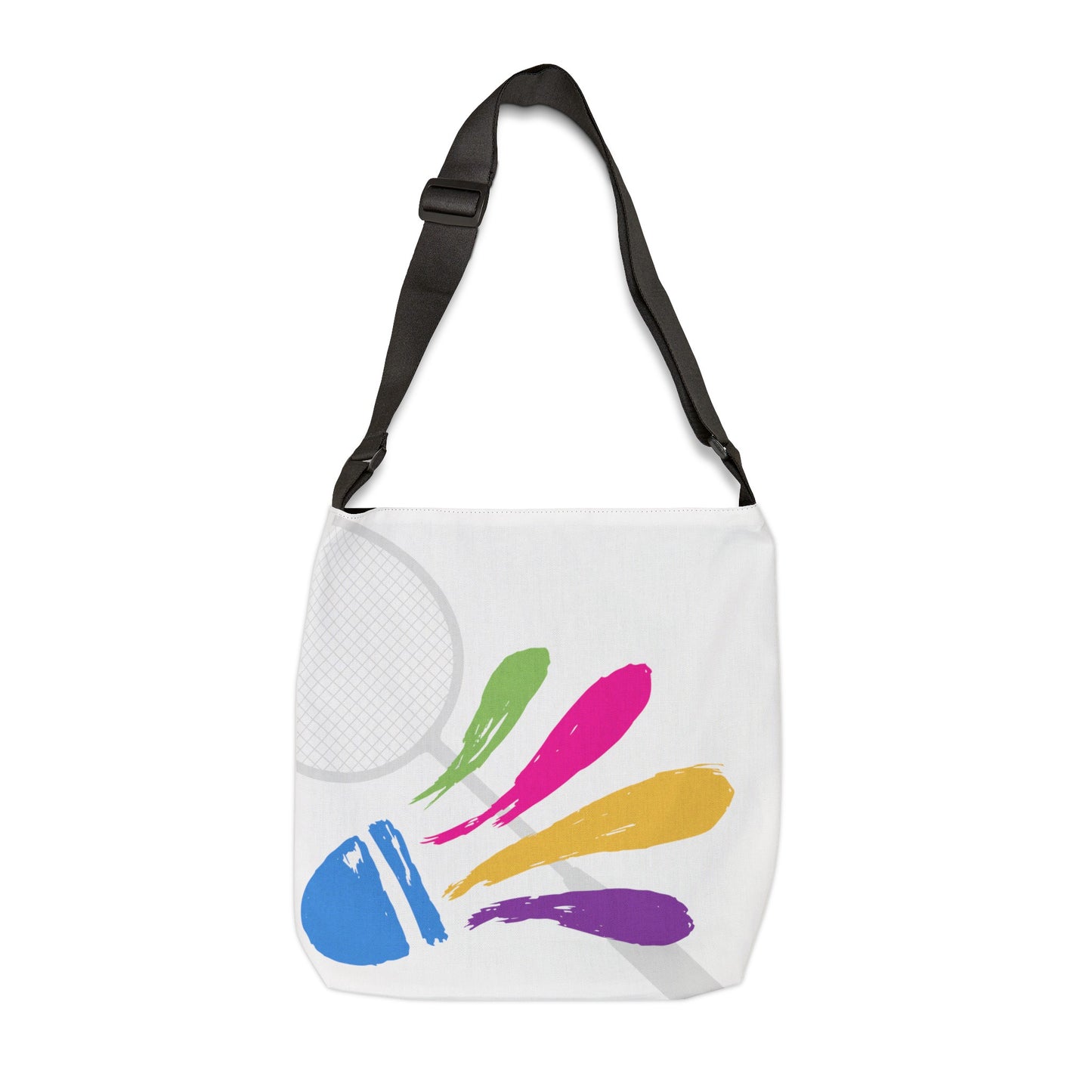 Badminton Shuttle Tote Bag, 2 Cute Sizes. Zippered pocket, phone pocket +, adjustable strap