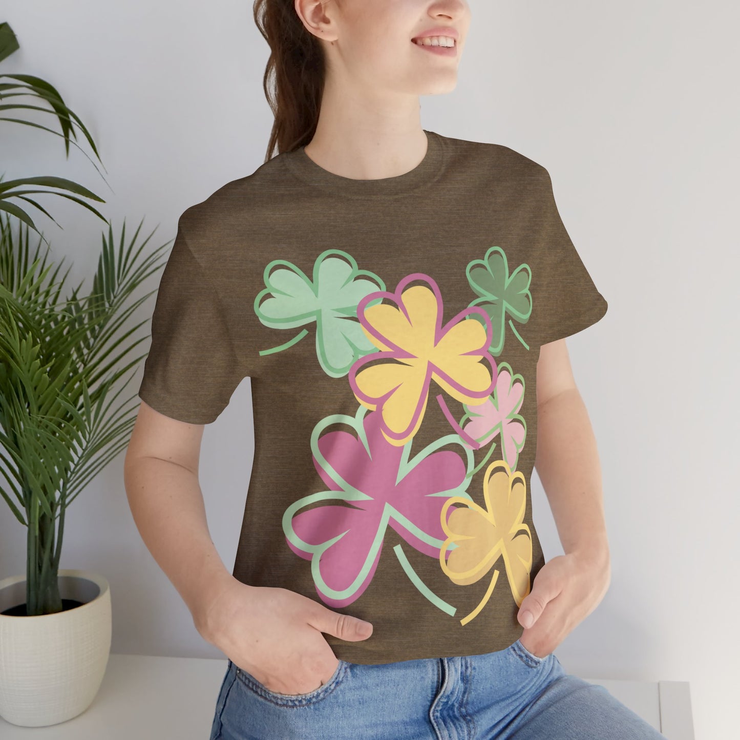 St Patrick's Day Clover Pattern T Shirt. Rock it Big and Bold