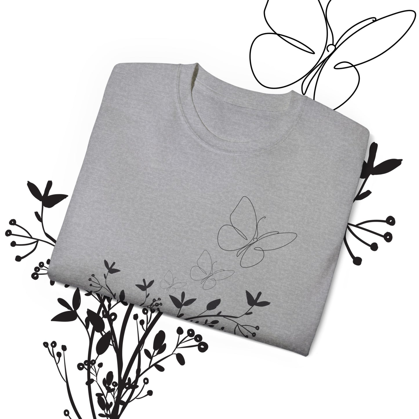 Women's Spring t-shirts - Butterfly Pattern, Spring, Ultra Cotton Tee, Women