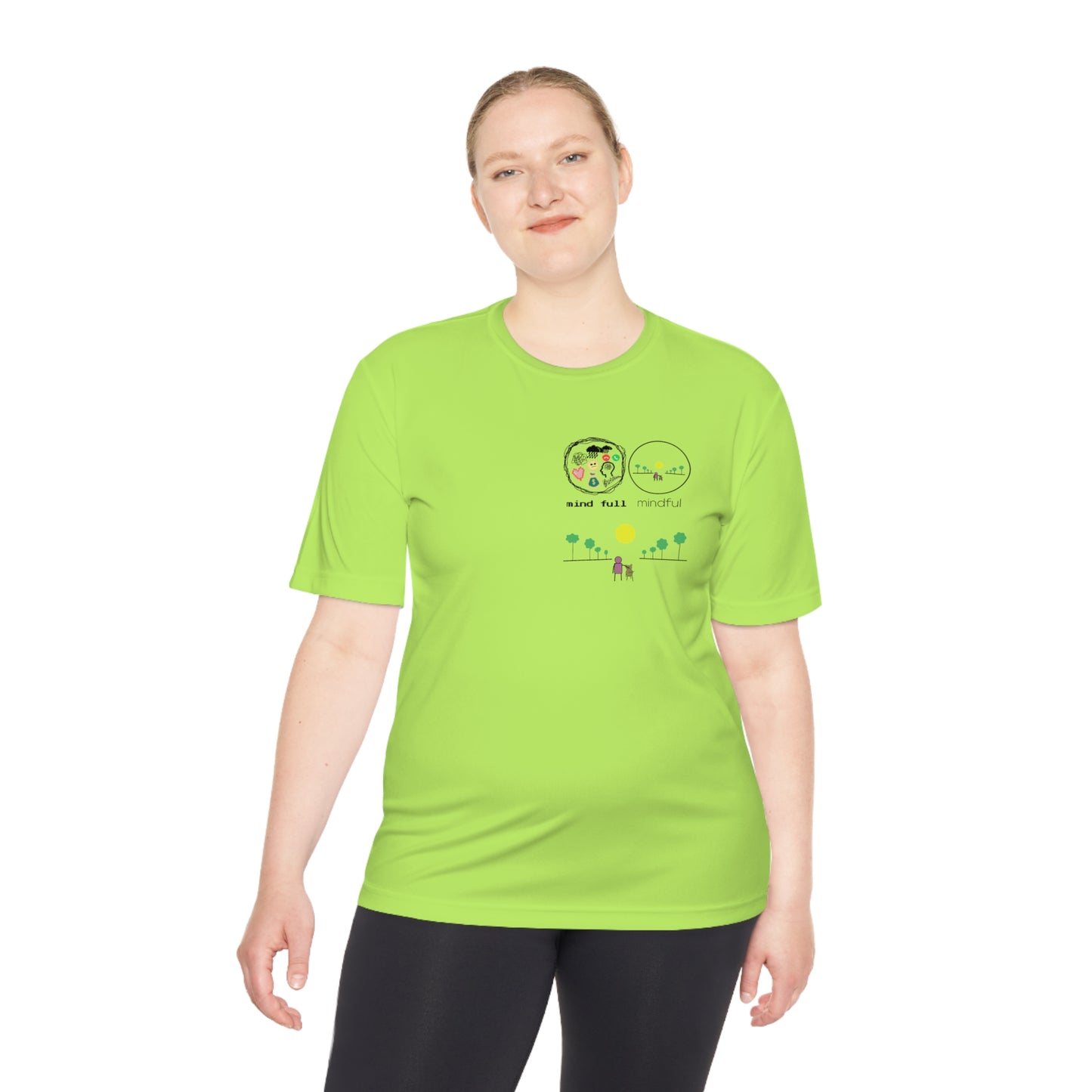 Athletic Moisture-Wicking Mindfulness T-Shirt – the perfect blend of performance and peace. This innovative t-shirt is designed for those who seek to stay active while embracing mindfulness.