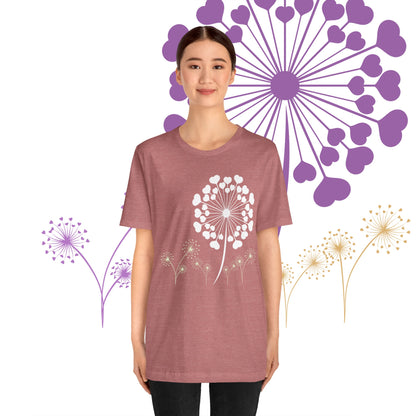 Dandelion Love, Heart, Spring Short Sleeve Tee