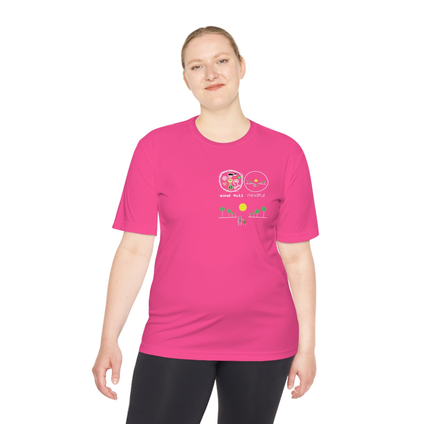 Athletic Moisture-Wicking Mindfulness T-Shirt – the perfect blend of performance and peace. This innovative t-shirt is designed for those who seek to stay active while embracing mindfulness.