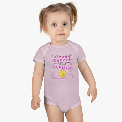 Please Cancel My Subscription to Your Issues: Funny Baby Clothes, Cute Bodysuit, Baby Boy Clothes, Girl Bodysuit, Baby Girl Clothes, Boy Bodysuit, Baby Short Sleeve Onesie®