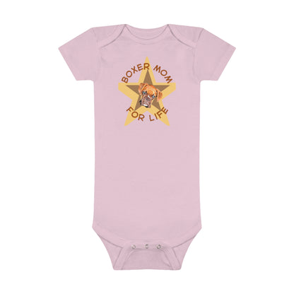 Pawsitively Perfect: Boxer Dog Mom for Life Bodysuit! Baby Short Sleeve Onesie®