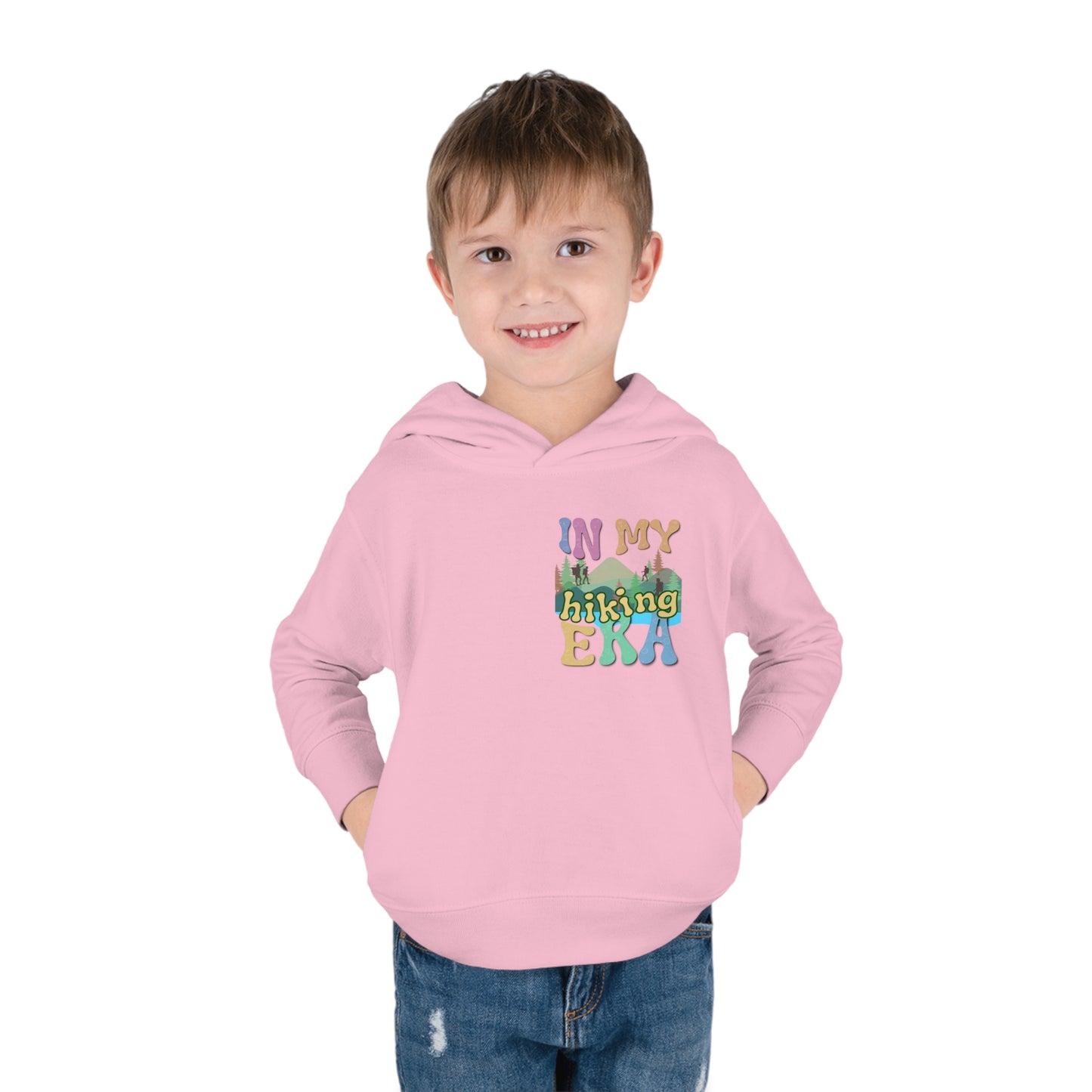 Toddler, In My Hiking Era Pullover Fleece Hoodie, designed for the little trailblazers who are just beginning to explore the world