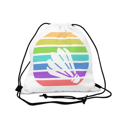 Retro Sun Badminton Drawstring Bag, Gym Bag, Yoga Bag, Workout Bag, Cinch Bag, Clothes Bag