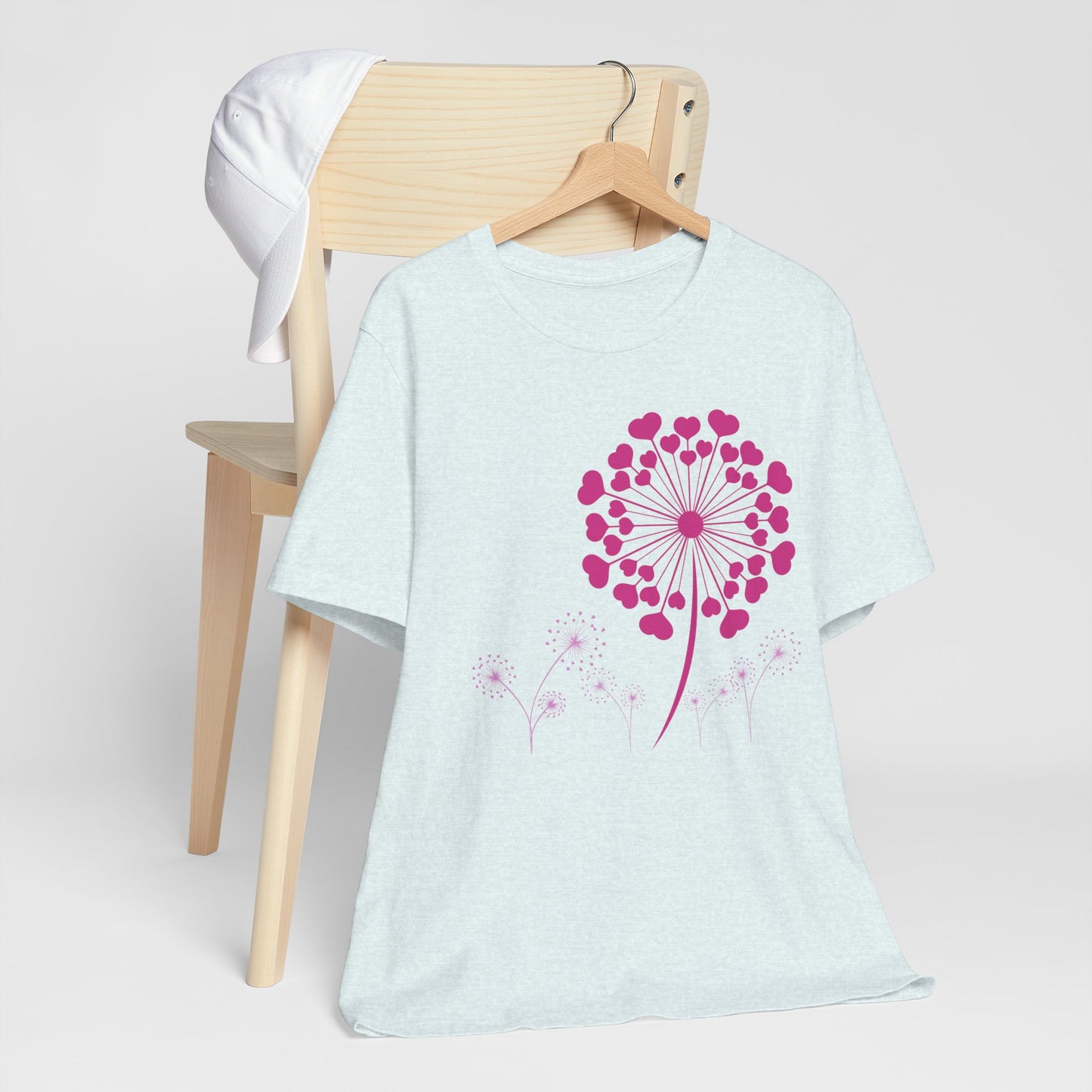 Dandelion Love, Heart, Spring Short Sleeve Tee