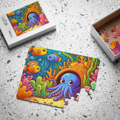 Kids' Puzzle, 30-Piece - Octopus Hiding, Colorful Fish and Reef