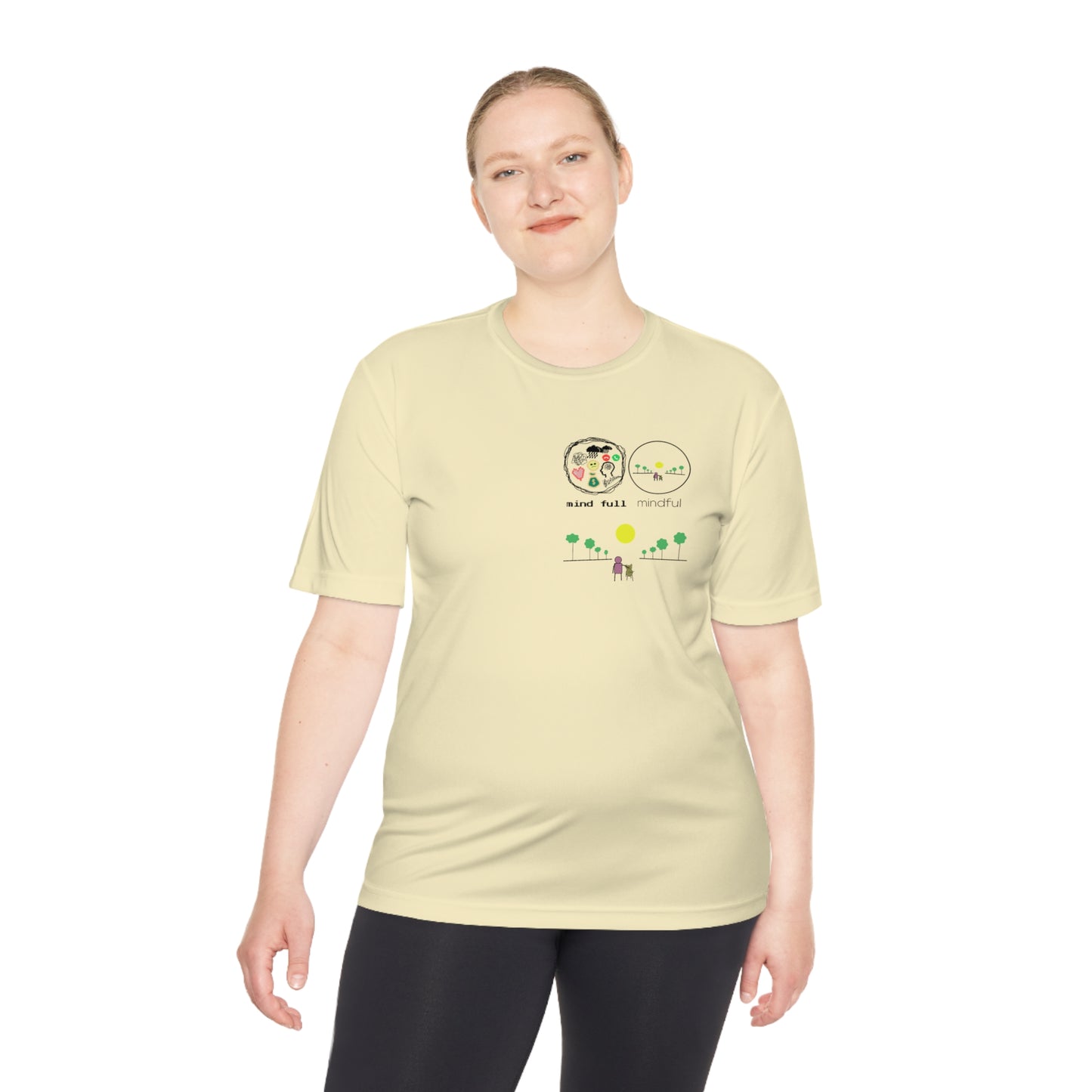 Athletic Moisture-Wicking Mindfulness T-Shirt – the perfect blend of performance and peace. This innovative t-shirt is designed for those who seek to stay active while embracing mindfulness.