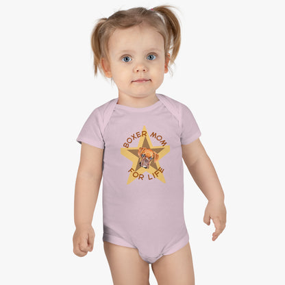 Pawsitively Perfect: Boxer Dog Mom for Life Bodysuit! Baby Short Sleeve Onesie®