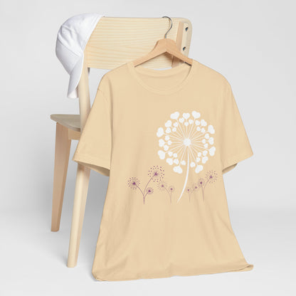 Dandelion Love, Heart, Spring Short Sleeve Tee