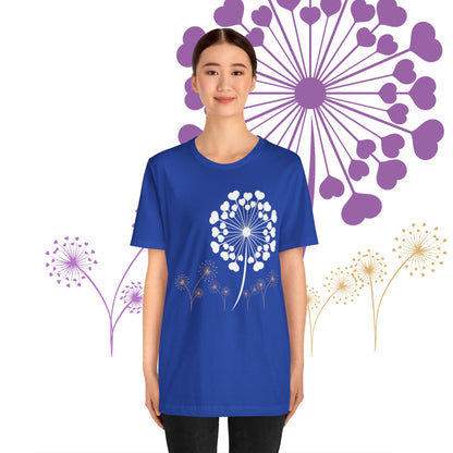 Dandelion Love, Heart, Spring Short Sleeve Tee