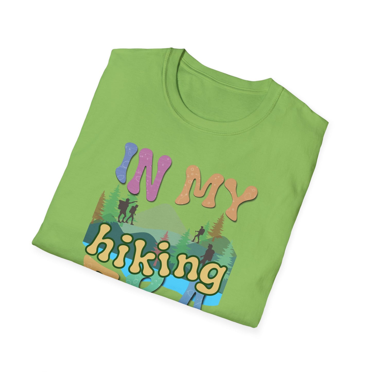 16 ‘In My Hiking Era’ T-shirts! Embrace the trails and celebrate your love for hiking. Unisex Softstyle T-Shirt