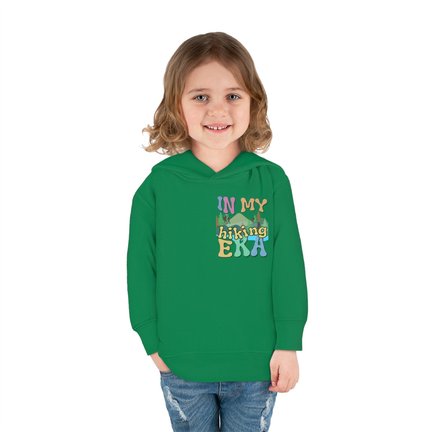 Toddler, In My Hiking Era Pullover Fleece Hoodie, designed for the little trailblazers who are just beginning to explore the world