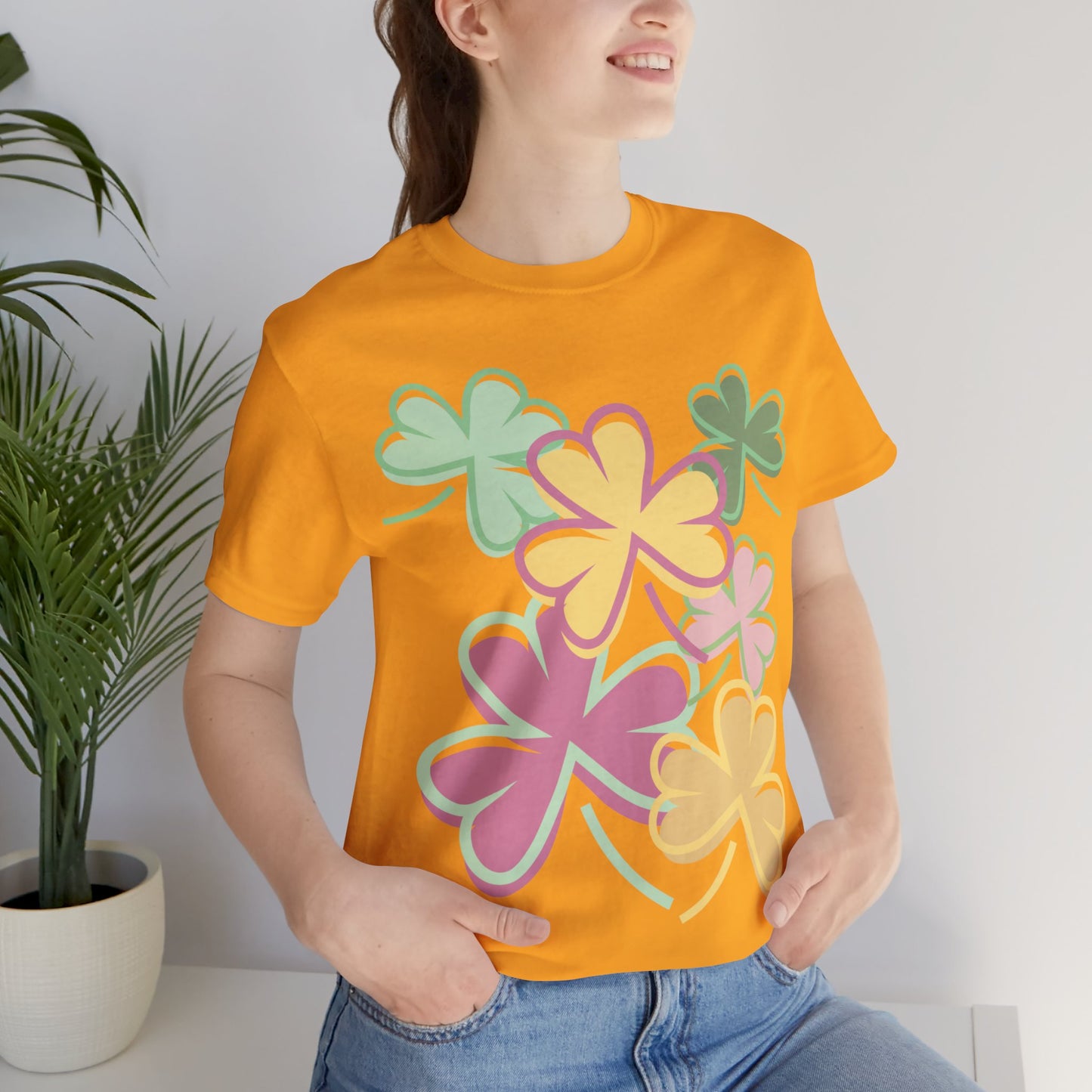 St Patrick's Day Clover Pattern T Shirt. Rock it Big and Bold