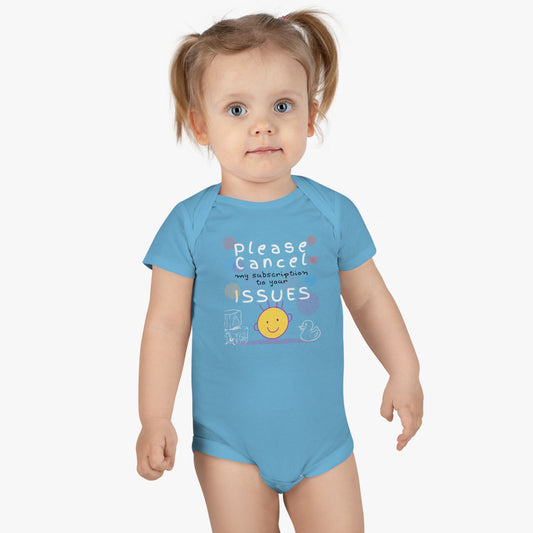 Please Cancel My Subscription to Your Issues: Funny Baby Clothes, Cute Bodysuit, Baby Boy Clothes, Girl Bodysuit, Baby Girl Clothes, Boy Bodysuit, Baby Short Sleeve Onesie®