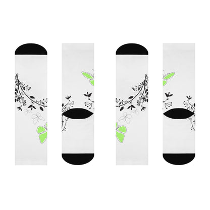 Cute Green Butterfly Lightweight Socks. Comfort All Day With Heel to Toe Cushion.