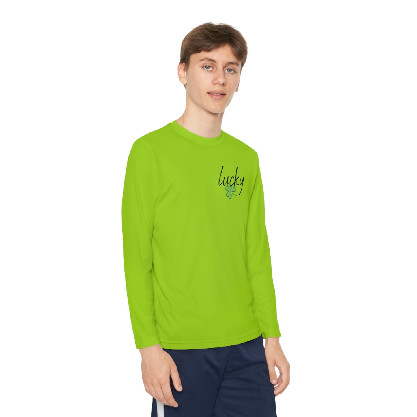 Lucky Youth Long Sleeve Competitor Tee. A top performer for any active youngster, PosiCharge technology, lightweight, breathable fabric and moisture-wicking capabilities