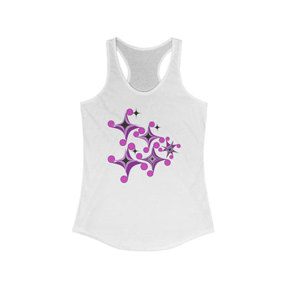 5 Colors of This Cute Purple Star Pattern, Racerback Tank Top for Women. Summer Perfect, Astromancy! - Women's Ideal Racerback Tank