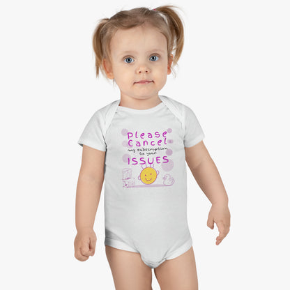 Please Cancel My Subscription to Your Issues: Funny Baby Clothes, Cute Bodysuit, Baby Boy Clothes, Girl Bodysuit, Baby Girl Clothes, Boy Bodysuit, Baby Short Sleeve Onesie®