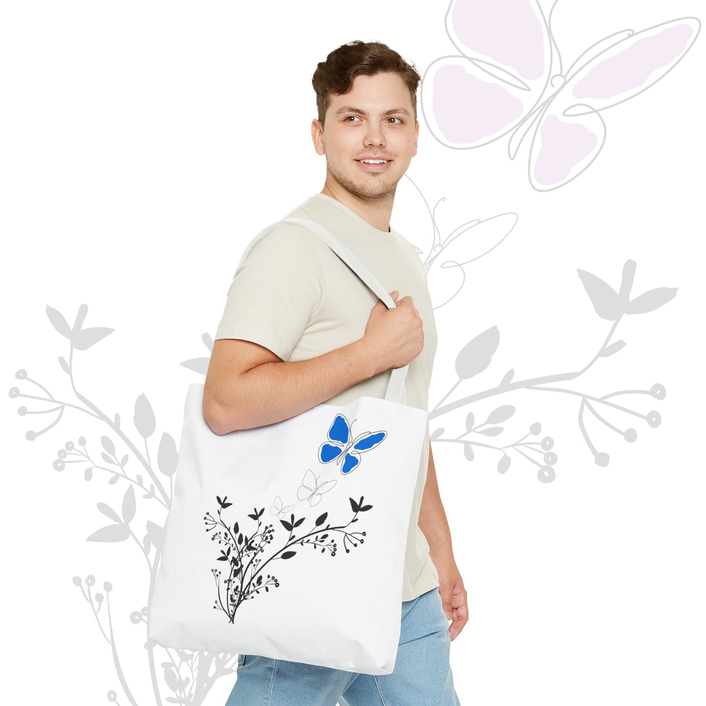 Spring Butterfly Blue Tote Bag - 3 Everyday Affordable Tote Bags You Won't Want to Miss