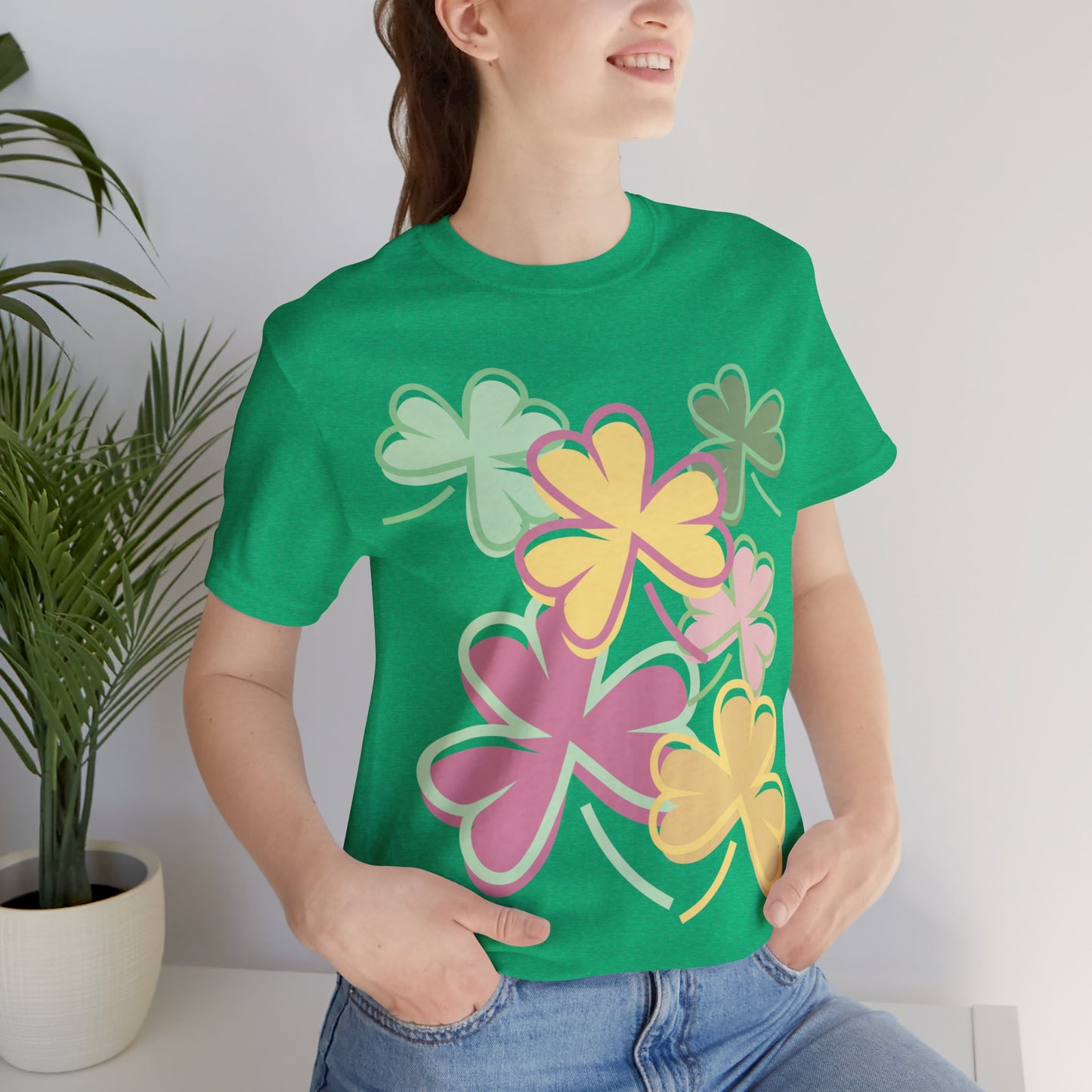 St Patrick's Day Clover Pattern T Shirt. Rock it Big and Bold