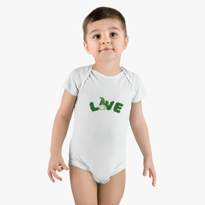 Gnome Sweet Gnome Baby Bodysuit: Love in Every Stitch! Love Gnome Baby Bodysuit. Baby Short Sleeve Onesie®