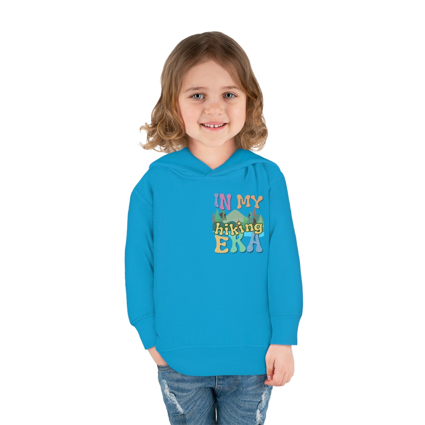 Toddler, In My Hiking Era Pullover Fleece Hoodie, designed for the little trailblazers who are just beginning to explore the world