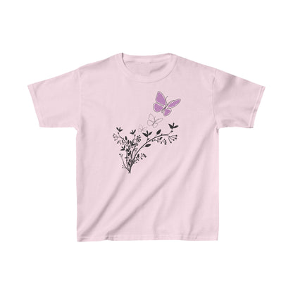 Youth Purple Butterfly, T-Shirt. Kids Heavy Cotton™ Tee