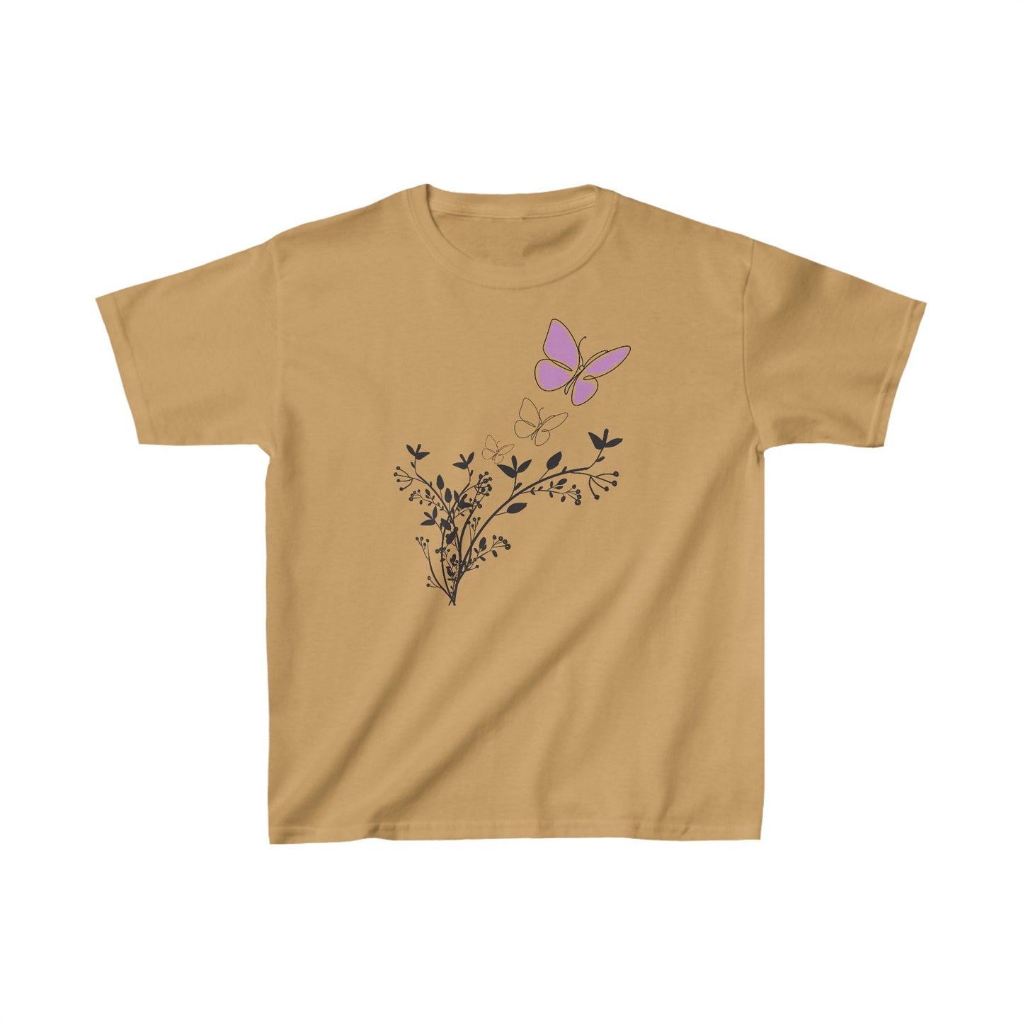 Youth Purple Butterfly, T-Shirt. Kids Heavy Cotton™ Tee