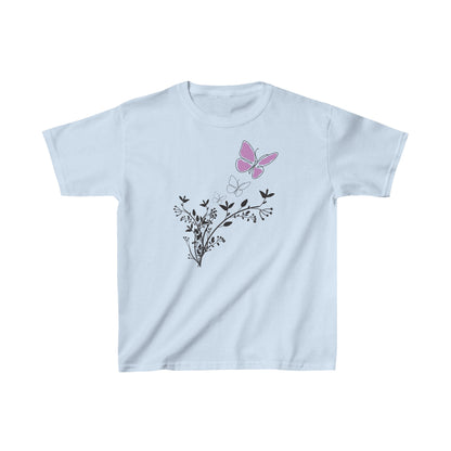 Youth Purple Butterfly, T-Shirt. Kids Heavy Cotton™ Tee