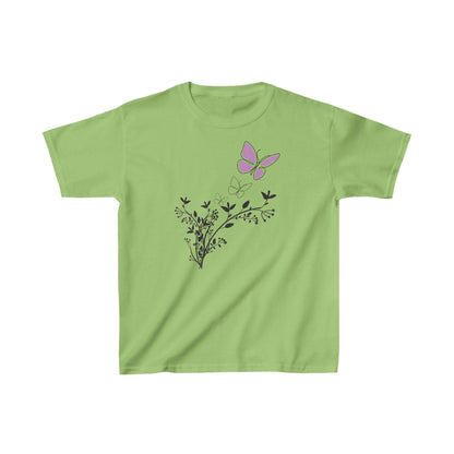 Youth Purple Butterfly, T-Shirt. Kids Heavy Cotton™ Tee